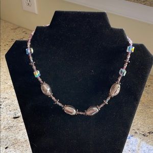 Pale pink beaded necklace